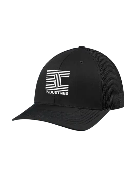 Richardson Adjustable Snapback Original 112 Trucker Cap Black w/Black Mesh w/3C Logo