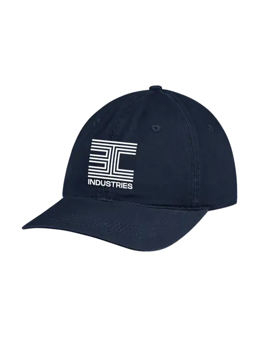 Garment Washed Unstructured Twill Navy Cap w/3C Logo