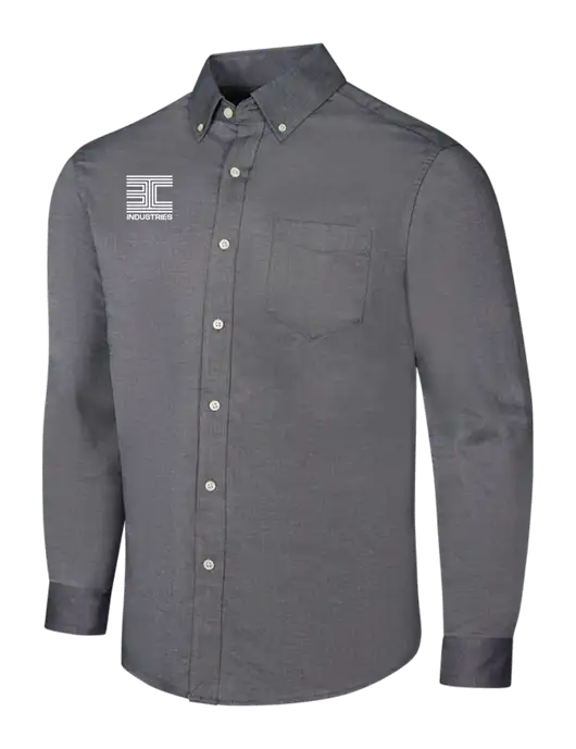 Dark Grey SuperPro Oxford Shirt w/3C Logo