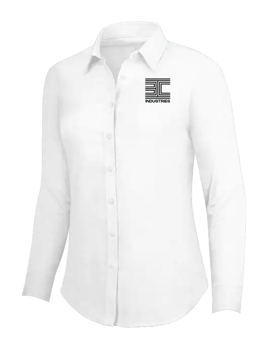 White Womens SuperPro Oxford Shirt w/3C Logo
