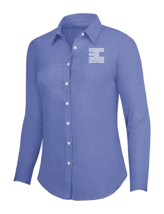 Navy Womens SuperPro Oxford Shirt w/3C Logo