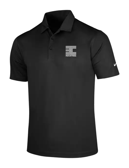 NIKE Black Dri-Fit Vertical Mesh Polo w/3C Logo