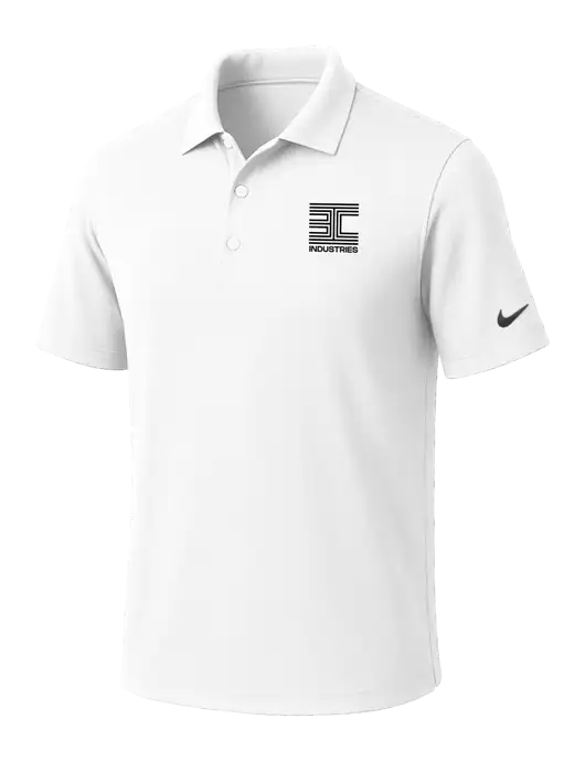 NIKE White Dri-Fit Micro Pique Polo w/3C Logo