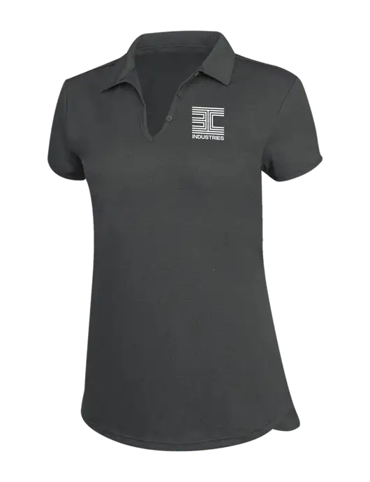 Womens Charcoal Trace Heather Polo w/3C Logo
