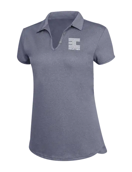 True Navy Womens Trace Heather Polo w/3C Logo