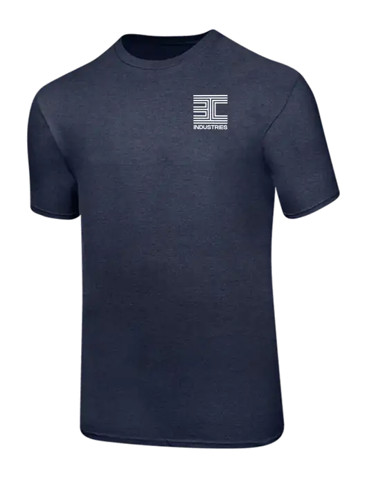 Ring Spun Heather Navy 4.5 oz T-Shirt w/3C Logo