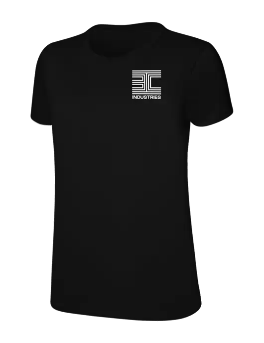 Womens Ring Spun Jet Black 4.5 oz T-Shirt w/3C Logo