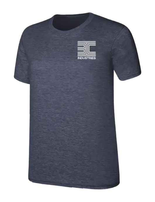 Womens Ring Spun Heather Navy 4.5 oz T-Shirt w/3C Logo