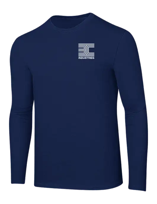 Ring Spun Navy 4.5 oz Long Sleeve T-Shirt w/3C Logo