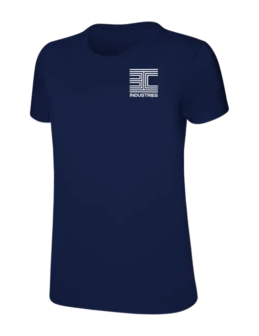 Womens Ring Spun Navy 4.5 oz T-Shirt w/3C Logo
