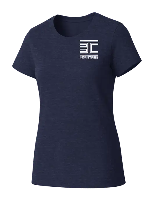 Womens Seriously Soft Heathered Navy T-Shirt w/3C Logo