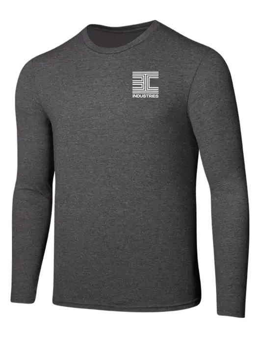 Seriously Soft Heathered Charcoal Long Sleeve T-Shirt w/3C Logo