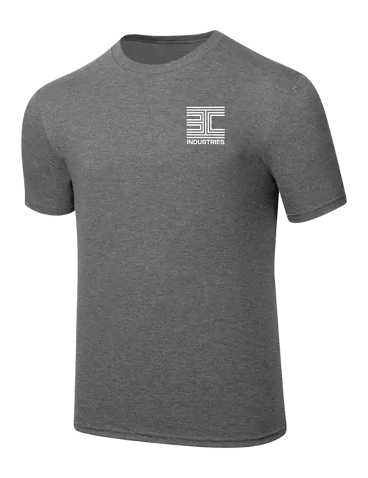 Simply Soft Heathered Medium Grey 4.5oz  Poly/Combed Ring Spun Cotton T-Shirt w/3C Logo
