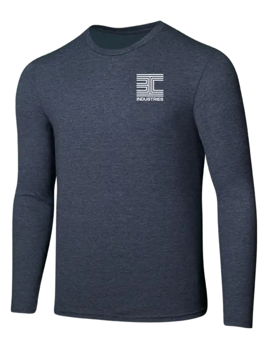 Seriously Soft Heathered Navy Long Sleeve T-Shirt w/3C Logo