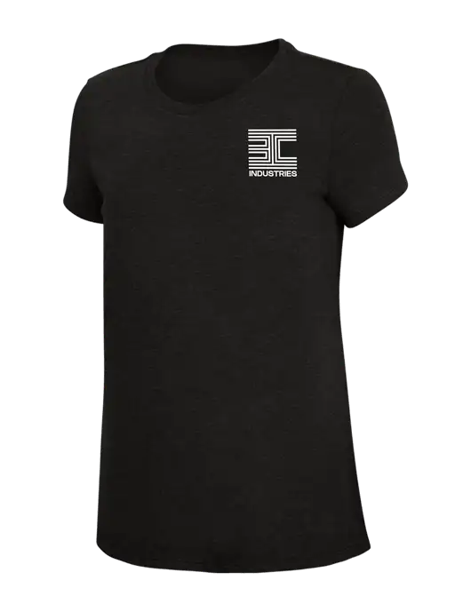 Womens Simply Soft Black 4.5oz Poly/Combed Ring Spun Cotton T-Shirt w/3C Logo