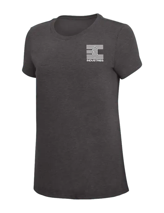 Womens Simply Soft Heather Charcoal 4.5oz  Poly/Combed Ring Spun Cotton T-Shirt w/3C Logo