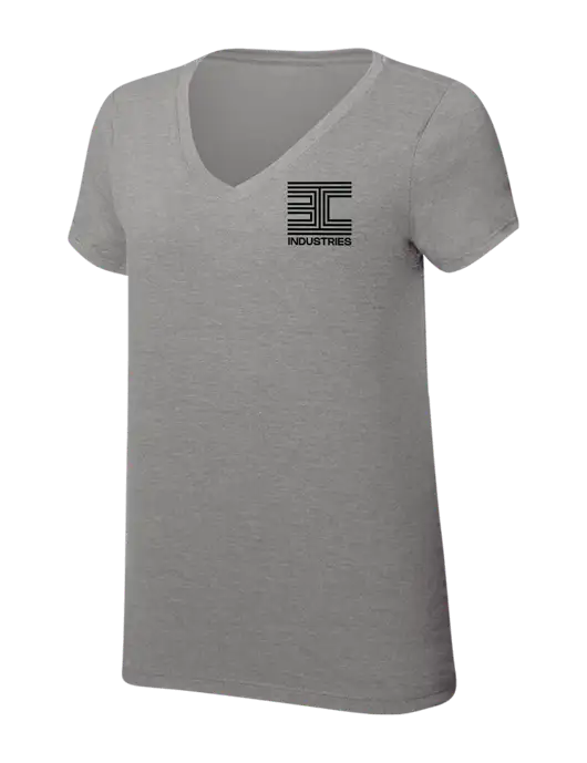Womens Simply Soft V-Neck Grey Frost 4.5oz  Poly/Combed Ring Spun Cotton T-Shirt w/3C Logo