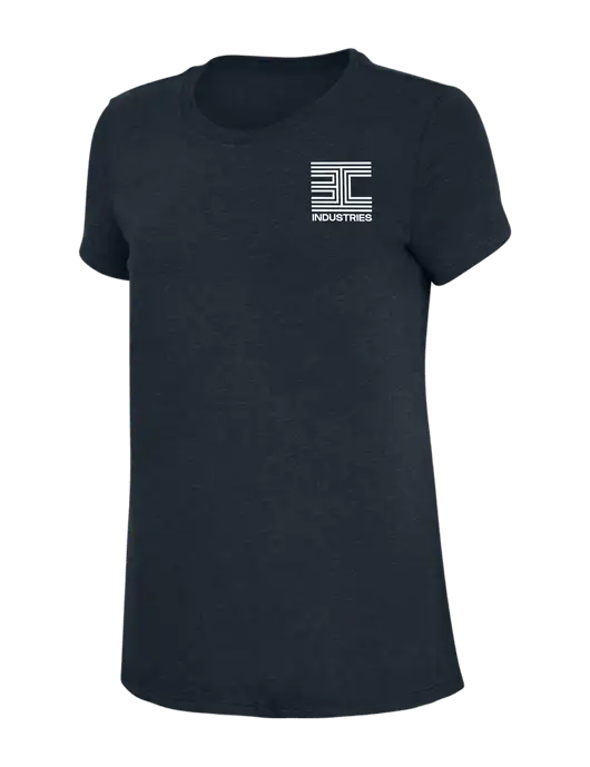Womens Simply Soft Navy 4.5oz Poly/Combed Ring Spun Cotton T-Shirt w/3C Logo