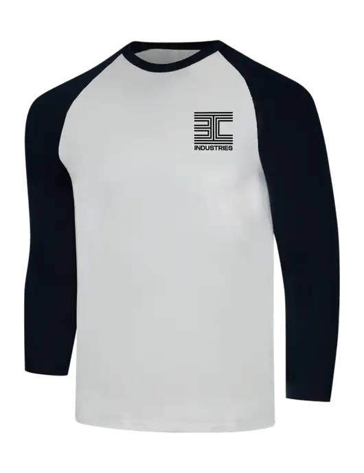 Simply Soft 3/4 Sleeve Black/White Ring Spun Cotton T-Shirt w/3C Logo