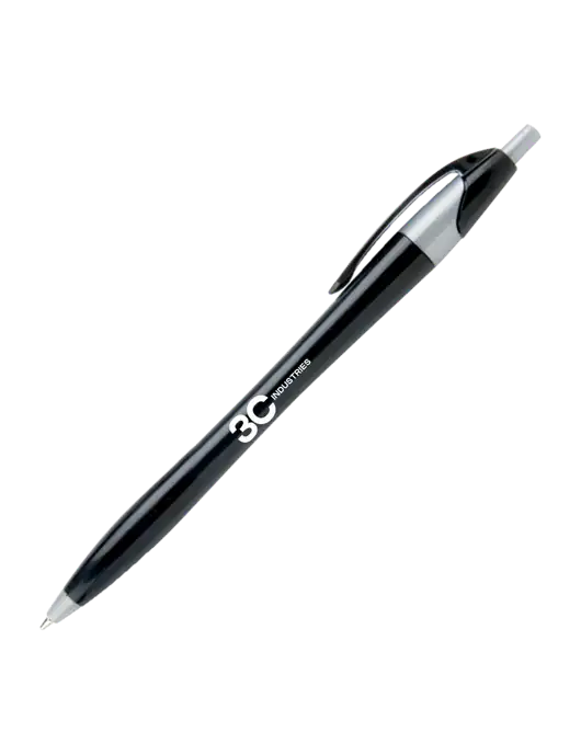 Novella Black/Silver Corporate Pen - Blue Ink w/3CI Industries Logo