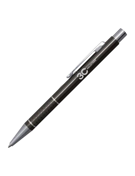 St George Gunmetal Pen - Blue Ink w/3C Industries Logo
