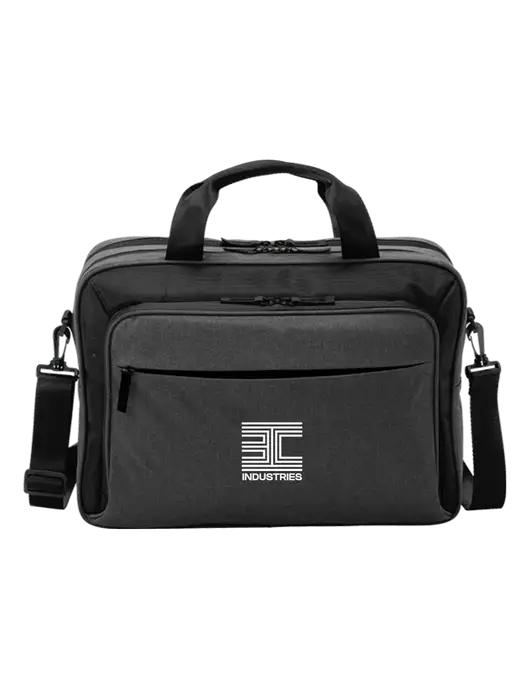 Travel Exec Graphite Heather/Black Laptop Briefcase w/3C Logo