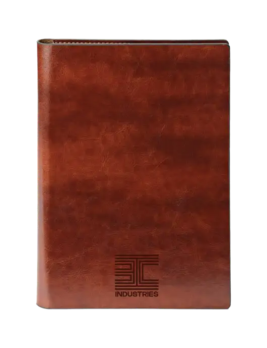 Fabrizio Brown 7 x 9.625 Padfolio & Notepad w/3C Logo