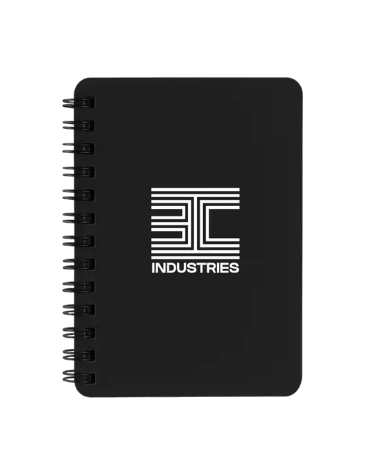 Sturdy Black Hardcover Notebook, 5.25 x 7 w/3C Logo