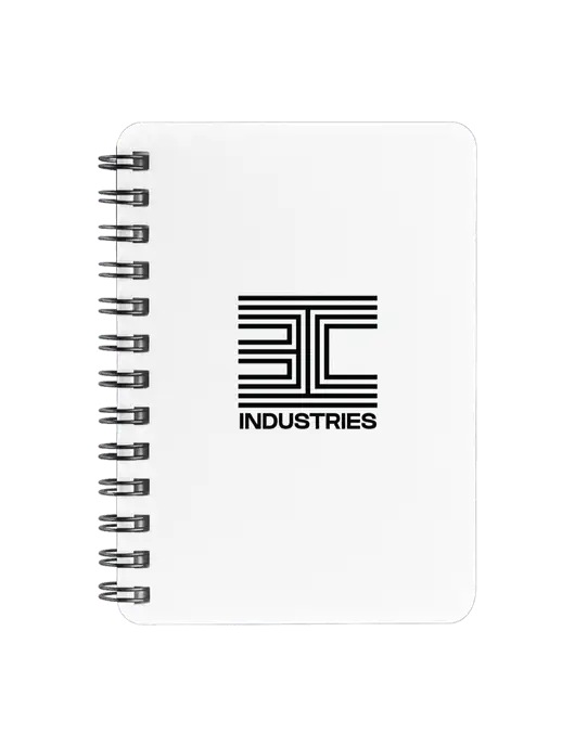 Sturdy White Hardcover Notebook, 5.25 x 7 w/3C Logo