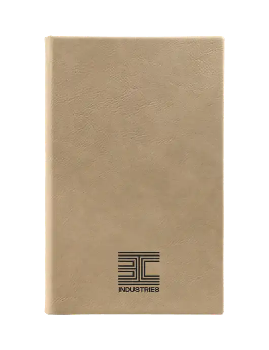 Tan Leatherette 5.25 x 8.25 Journal w/3C Logo