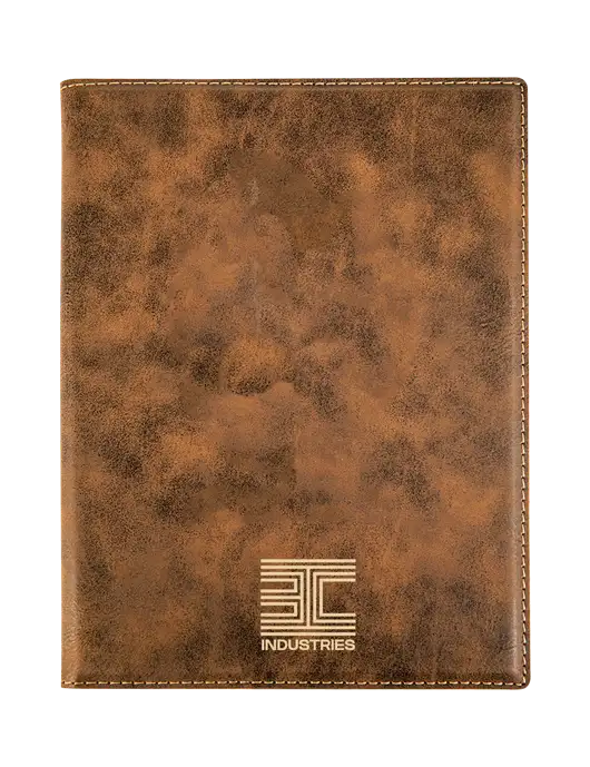 Rustic Leatherette 7 x 9 Portfolio with Notepad w/3C Logo