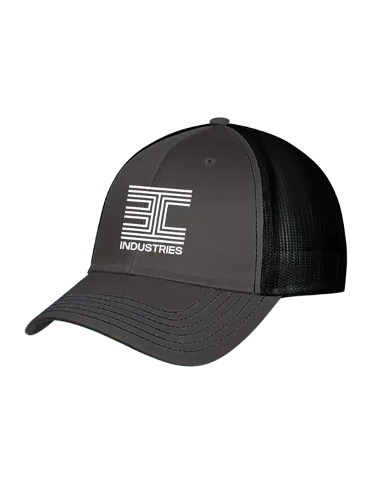Charcoal & Black Mesh Trucker Cap Snap Back w/3C Logo