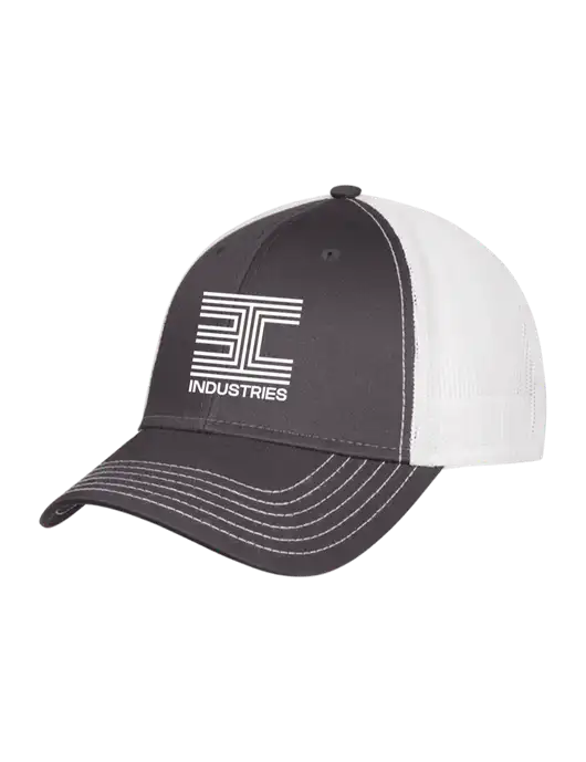 Dark Grey/White Mesh Trucker Cap Snap Back w/3C Logo