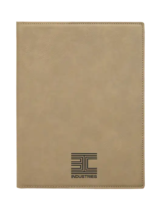 Tan Leatherette 7 x 9 Portfolio with Notepad w/3C Logo