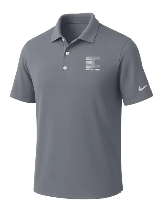 NIKE Medium Grey Dri-Fit Micro Pique Polo w/3C Logo
