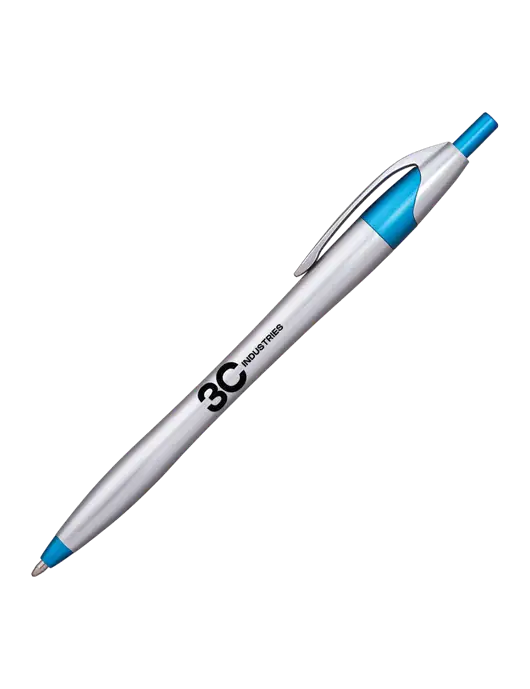 Novella Sapphire/Chrome Bright Pen - Blue Ink w/3C Industries Logo
