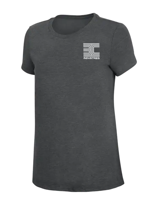 Womens Simply Soft Charcoal 4.5oz Poly/Combed Ring Spun Cotton T-Shirt w/3C Logo