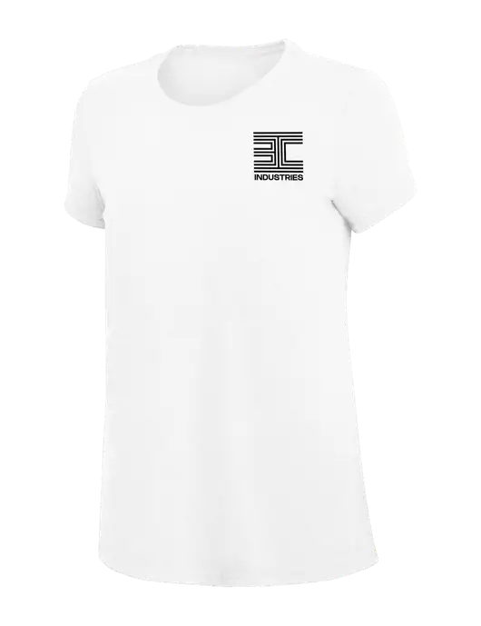 Womens Simply Soft White 4.5oz Poly/Combed Ring Spun Cotton T-Shirt
 w/3C Logo