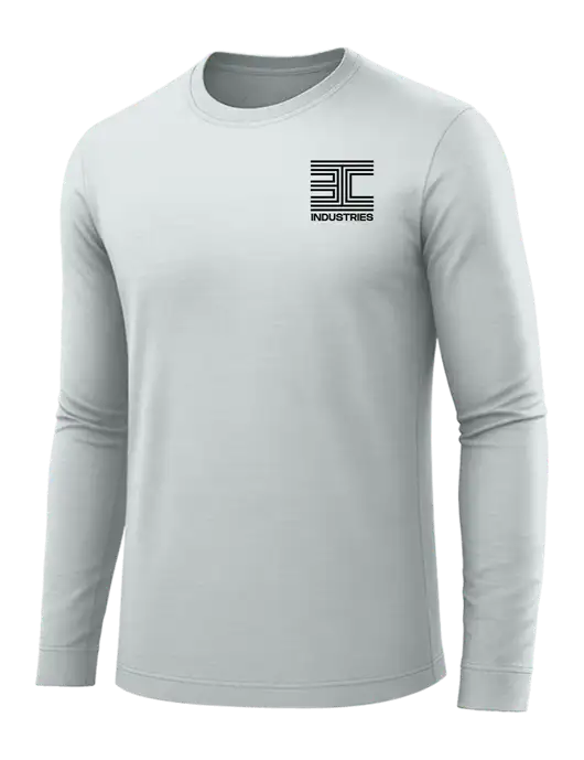 Long Sleeve Light Grey PosiCharge Competitor Tee w/3C Logo