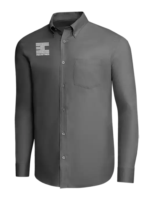 Brooks Brothers Dark Grey Wrinkle-Free Stretch Pinpoint Shirt w/3C Logo