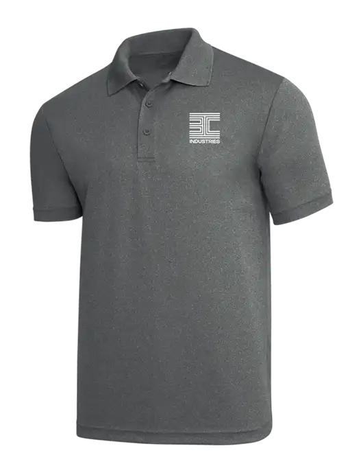 Medium Grey Heather PosiCharge RacerMesh Polo w/3C Logo