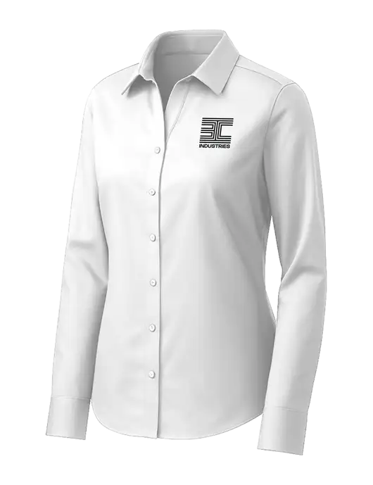 Brooks Brothers Womens White Wrinkle-Free Stretch Pinpoint Shirt w/3C Logo