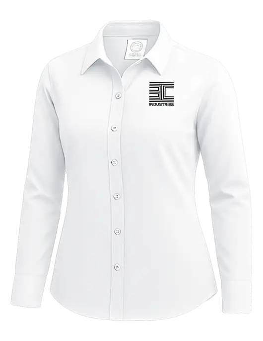 Brooks Brothers Womens White Wrinkle-Free Stretch Nailhead Shirt w/3C Logo