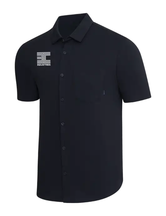 OGIO Black Extend Short Sleeve Button Up Shirt w/3C Logo