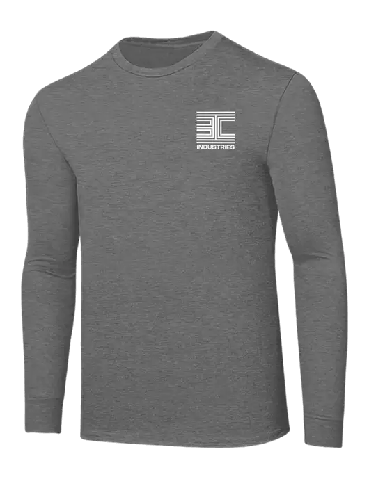 Core Blend Medium Grey Heather Long Sleeve Tee w/3C Logo