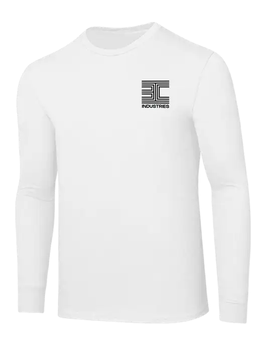 Core Blend White Long Sleeve Tee w/3C Logo