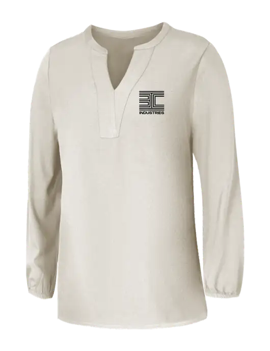 Mercer+Mettle Womens Ivory Stretch Crepe 3/4 Sleeve Blouse w/3C Logo