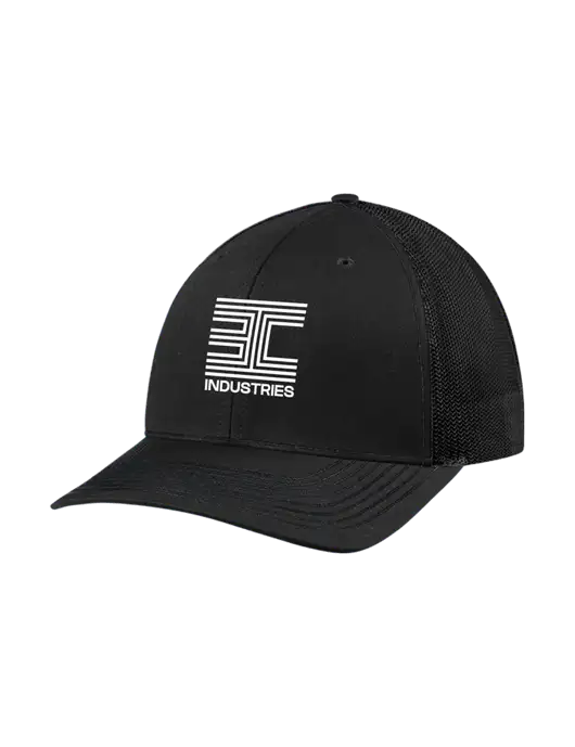 Richardson Adjustable Snapback Original 112 Trucker Cap Black w/Black Mesh w/3C Logo