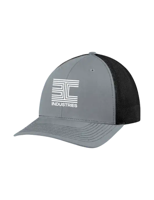 Richardson Adjustable Snapback Original 112 Trucker Cap Heather Grey w/Black Mesh w/3C Logo