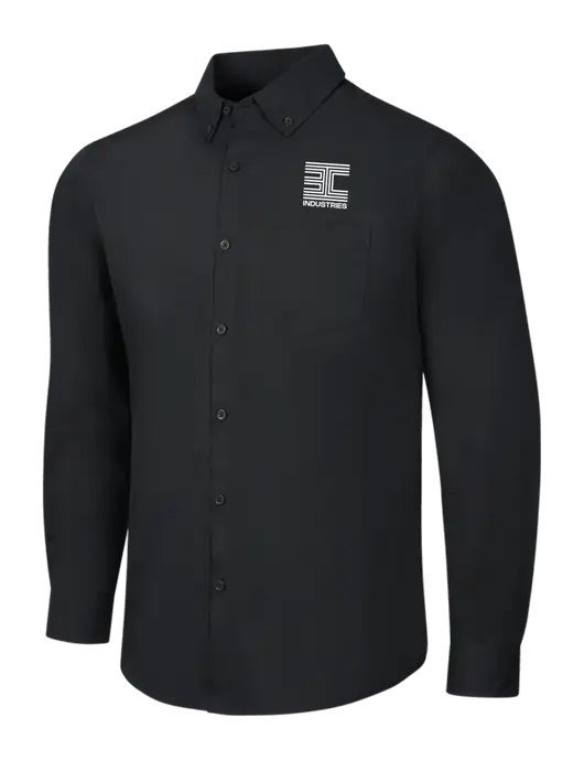 Black Long Sleeve Carefree Poplin Shirt w/3C Logo